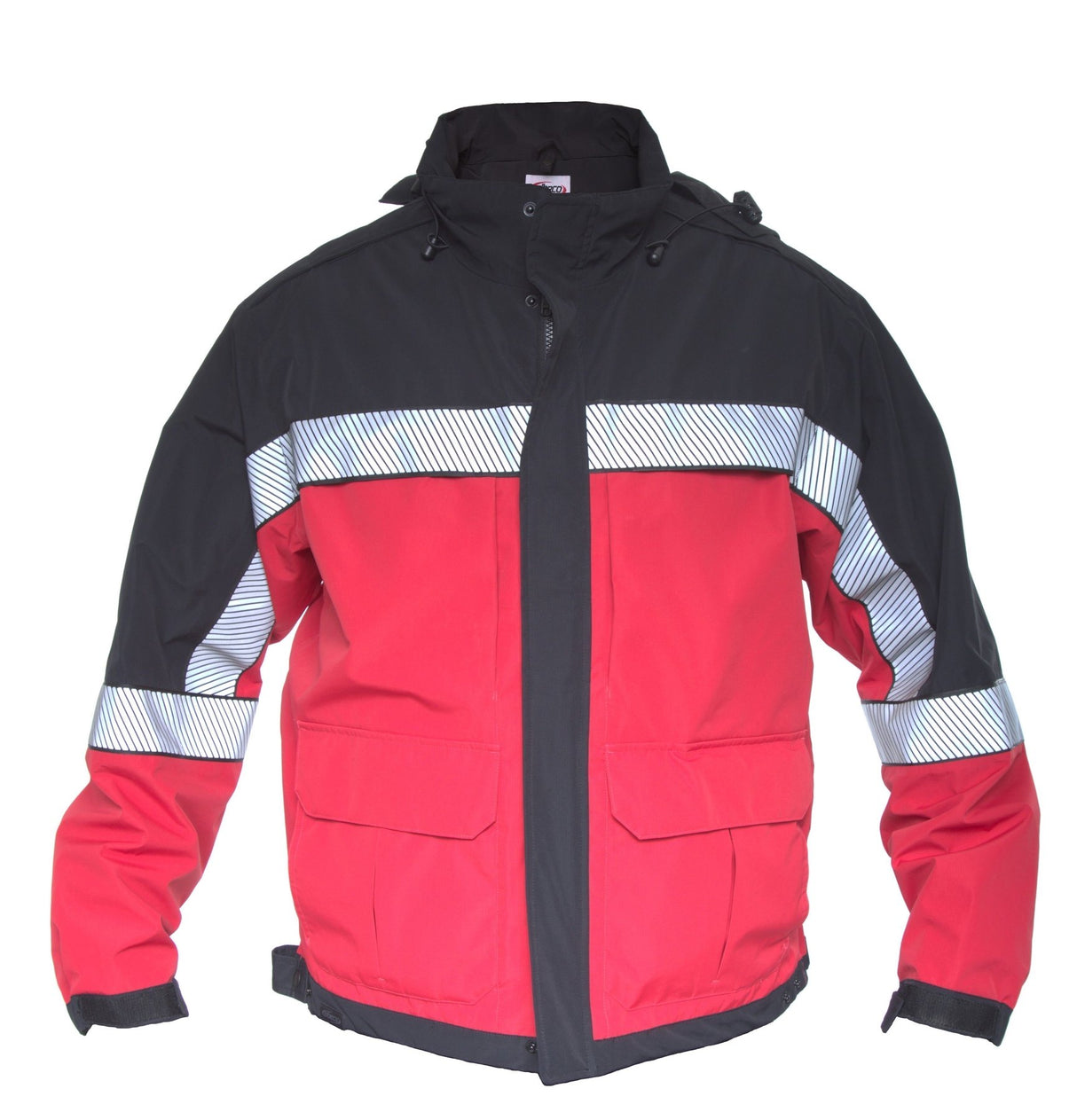 Shield Color Block Duty Jacket-Red/Navy